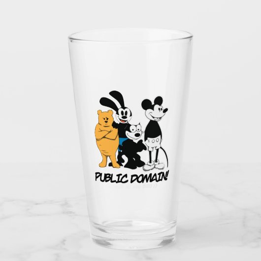 Vier Public Domain-tekens Glas (Voorkant)