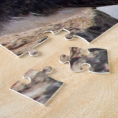 Vier Puffins staan op een rots Legpuzzel (Zijkant)