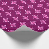 Vier punten Mandala Pattern, Bleek Roze en Plum Cadeaupapier (Hoek)
