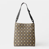 Vier-punts Star Pattern op Brown & Beige Shades Crossbody Tas (Achterkant)