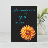 Vier Queens Dahlia Bloemen uitnodiging (Staand voorkant)