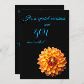 Vier Queens Dahlia Bloemen uitnodiging (Voorkant / Achterkant)