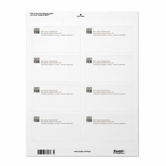 Vier rastermonogram Avery Label (Full Sheet)