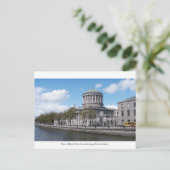 Vier rechtbanken, de Liffey, de stad Dublin, Ierla Briefkaart (Staand voorkant)