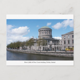 Vier rechtbanken, de Liffey, de stad Dublin, Ierla Briefkaart