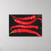 Vier Red Chilies 36x24 (90x60cm) waccna Canvas Afdruk (Voorkant)
