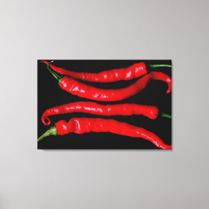 Vier Red Chilies 36x24 (90x60cm) waccna Canvas Afdruk
