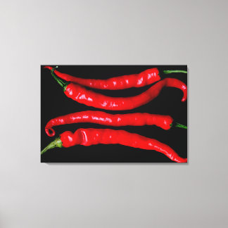 Vier Red Chilies 36x24 (90x60cm) waccna Canvas Afdruk