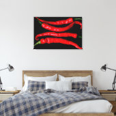Vier Red Chilies 36x24 (90x60cm) waccna Canvas Afdruk (Insitu (Slaapkamer))