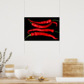 Vier Red Chilies-wapens Poster (Keuken)