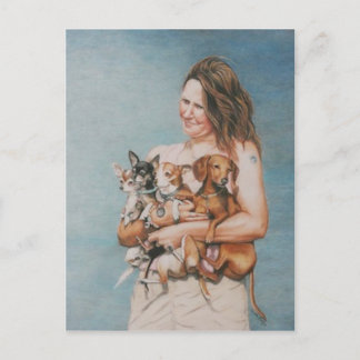 Vier redt het Briefkaart van de Kunst van de Dog