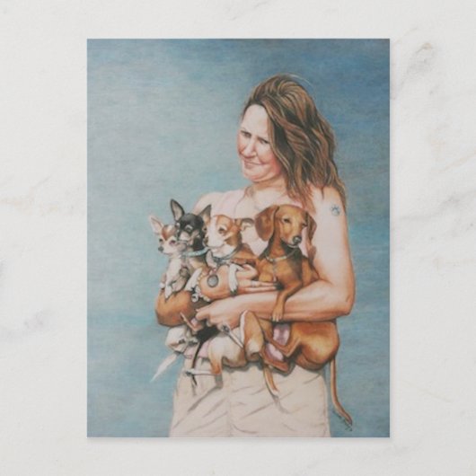 Vier redt het Briefkaart van de Kunst van de Dog (Voorkant)