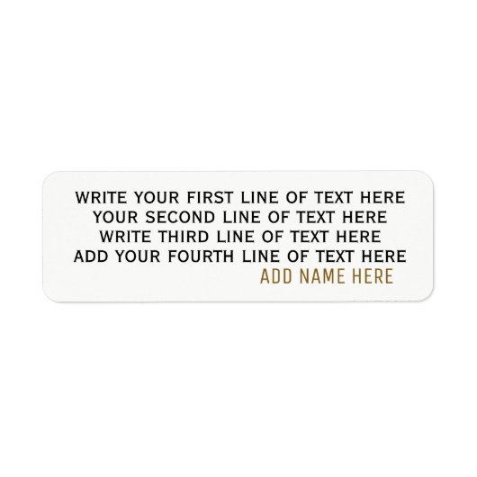 Vier regels bewerkbare tekst op eenvoudig basiswit etiket (Voorkant)