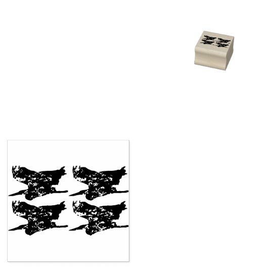 Vier reigers rubberstempel (Gestempeld)