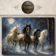 Vier rennende paarden Winter Wandkunst Paardendeco