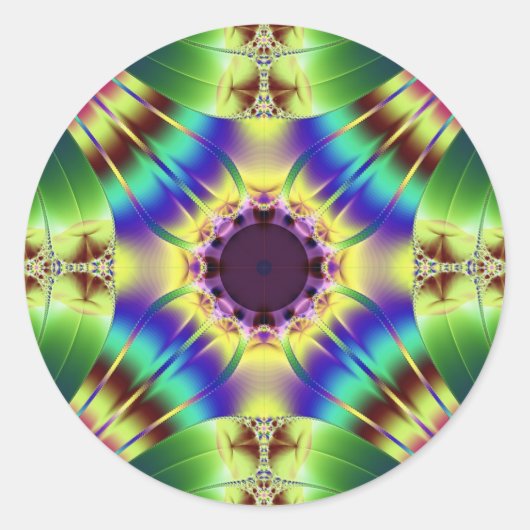 Vier richtingen ronde sticker (Voorkant)