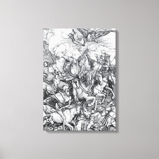 Vier riders van de Apocalyps - Albrecht Durer Canvas Afdruk (Voorkant)