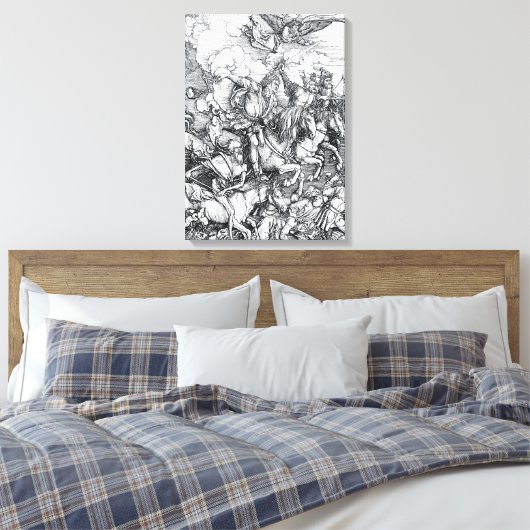 Vier riders van de Apocalyps - Albrecht Durer Canvas Afdruk (Insitu (Slaapkamer))