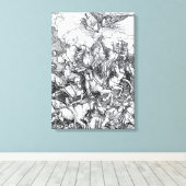 Vier riders van de Apocalyps - Albrecht Durer Canvas Afdruk (Insitu (Houten vloer))