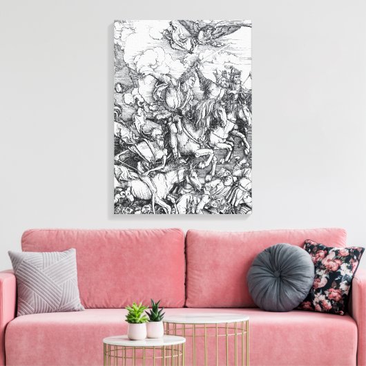 Vier riders van de Apocalyps - Albrecht Durer Canvas Afdruk (Insitu (Woonkamer))
