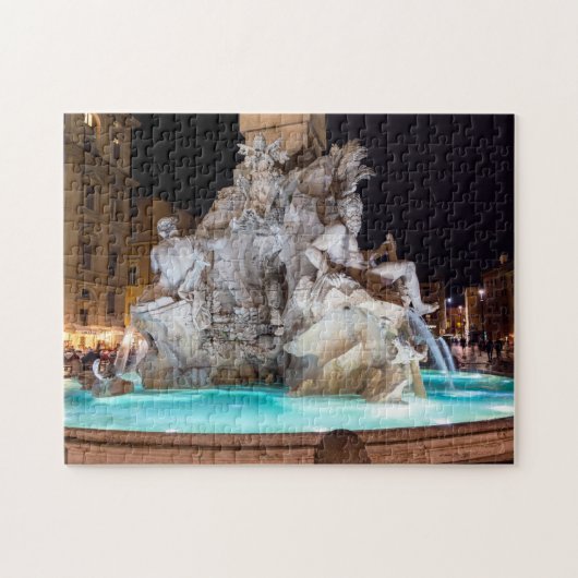 Vier rivierfonteinen bij de Piazza Navona - Rome,  Legpuzzel (Horizontaal)