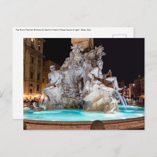 Vier rivierfonteinen op Piazza Navona in Rome Briefkaart (Voorkant / Achterkant)