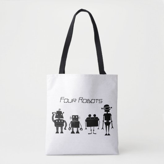 Vier robots tote bag (Voorkant)