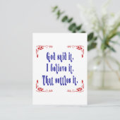 Vier Rode Bloemen God Heeft Het Gezegd! Briefkaart (Staand voorkant)