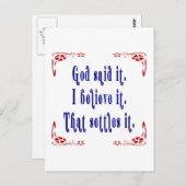 Vier rode bloemen, God zei het! Briefkaart (Voorkant / Achterkant)