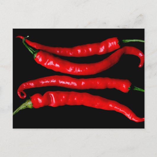 Vier rode Chilies pccna Briefkaart (Voorkant)