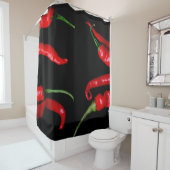 Vier Rode Chili's sca Douchegordijn (In situ)
