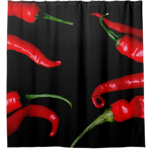 Vier Rode Chili's sca Douchegordijn (Voorkant)