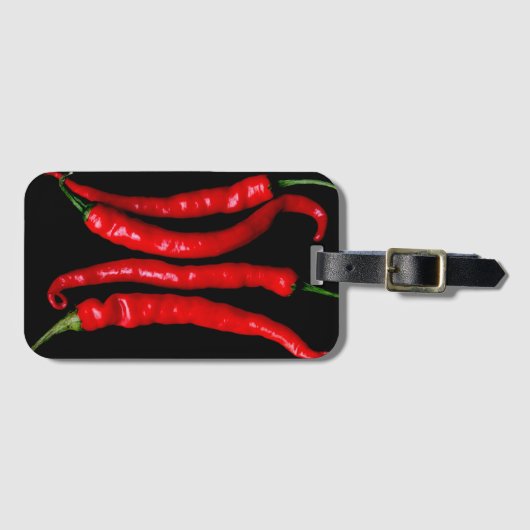 Vier rode Chili's voor LTCNA Bagagelabel (Voorkant (horizontaal))
