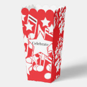 Vier Rode Decoratie Popcorn Bedankdoosjes (Achterkant)