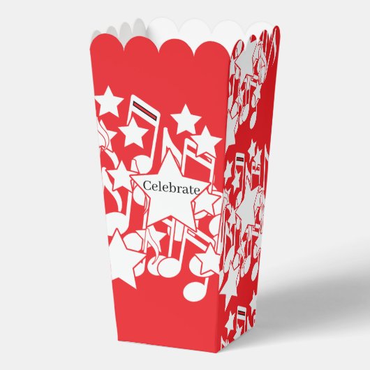 Vier Rode Decoratie Popcorn Bedankdoosjes (Voorkant)