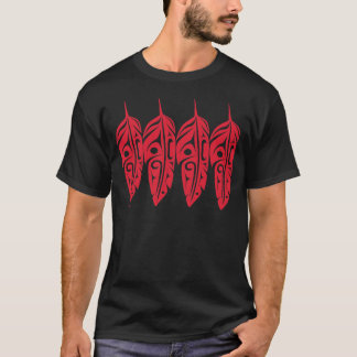 Vier Rode Eagle Feathers T-shirt