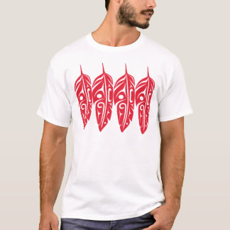 Vier Rode Eagle Feathers T-shirt