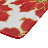 Vier rode gouden Waterverf Poinsettias Snijplank (Hoek)