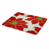 Vier rode gouden Waterverf Poinsettias Snijplank (Hoek)