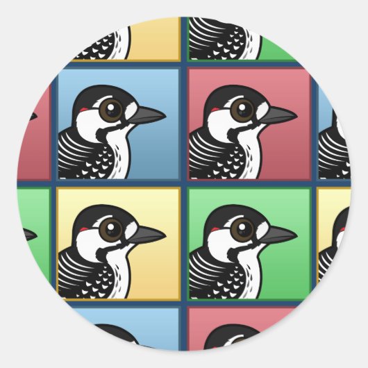 Vier rode kakkerverkenner ronde sticker (Voorkant)