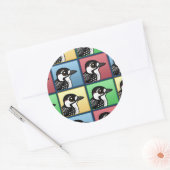 Vier rode kakkerverkenner ronde sticker (Envelop)