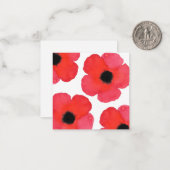 Vier rode papavers notitiekaartje (Voorkant / Achterkant in situ)