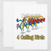 vier roemeense vogels vierde kerstdag feestdagenkaart (Voorkant / Achterkant)