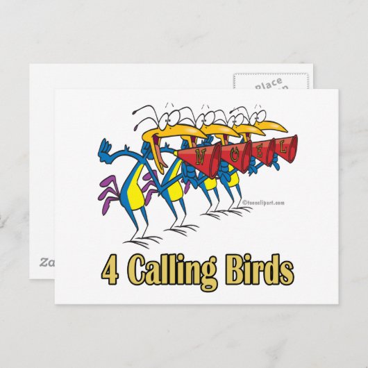 vier roemeense vogels vierde kerstdag feestdagenkaart (Voorkant / Achterkant)