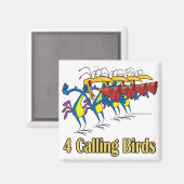 vier roemeense vogels vierde kerstdag magneet (Voorkant / Achterkant)