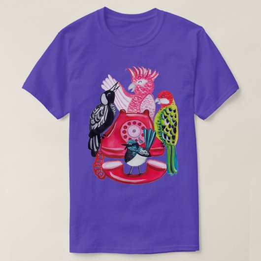 Vier Roepende vogels 12 dagen kerstroze T-shirt (Design voorkant)