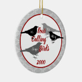 Vier roepende vogels - Aangepast jaar Keramisch Ornament (Rechts)