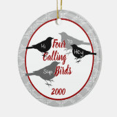 Vier roepende vogels - Aangepast jaar Keramisch Ornament (Links)