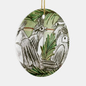 Vier roepende vogels keramisch ornament (Rechts)