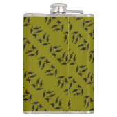 Vier roepende vogels knippen stencil-stijl 3 uit heupfles (Achterkant)